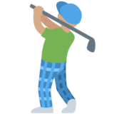 男子高尔夫：中等肤色emoji素材一 160x160像素
