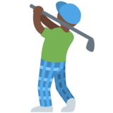 男子高尔夫：深色肤色emoji素材一 160x160像素