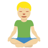 打坐的男人：中浅肤色emoji素材一 160x160像素