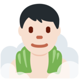 在潮湿的房间里的男人：浅肤色emoji素材一 160x160像素
