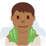在潮湿的房间里的男人：中等深色肤色emoji素材一 160x160像素