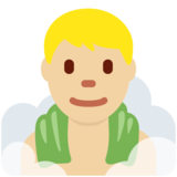 蒸汽房男士：中浅肤色emoji素材一 160x160像素