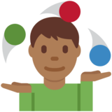 男子杂耍：中黑肤色emoji素材一 160x160像素