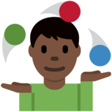 男子杂耍：深色肤色emoji素材一 160x160像素