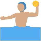 男子水球：中等肤色emoji素材一 160x160像素