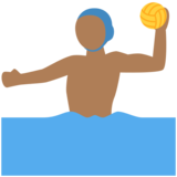 男子水球：中深色肤色emoji素材一 160x160像素