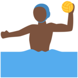 男子水球：深色肤色emoji素材一 160x160像素