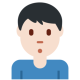 男人撅嘴：浅肤色emoji素材一 160x160像素