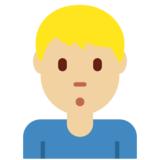 男士撅嘴：中等浅肤色emoji素材一 160x160像素