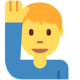 举手的男人emoji素材一 160x160像素