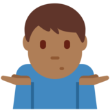 男人耸肩：中黑肤色emoji素材一 160x160像素