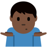 男人耸肩：深色肤色emoji素材一 160x160像素