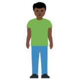 男士站立：深色肤色emoji素材一 160x160像素
