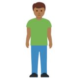 男士站立：中黑肤色emoji素材一 160x160像素