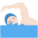 男子游泳：浅肤色emoji素材一 160x160像素