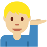 单手举起的男人：中等浅肤色emoji素材一 160x160像素