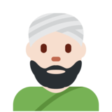 戴头巾的男人：浅肤色emoji素材一 160x160像素