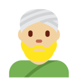 戴头巾的男士：中等浅肤色emoji素材一 160x160像素