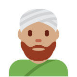 戴头巾的男士：中等肤色emoji素材一 160x160像素