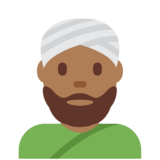 戴头巾的男人：中等深色肤色emoji素材一 160x160像素