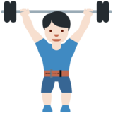 举重：浅肤色emoji素材一 160x160像素