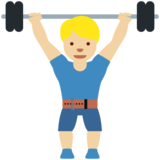 男子举重：中浅肤色emoji素材一 160x160像素