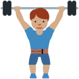 男子举重：中等肤色emoji素材一 160x160像素