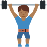 举重：中等深色肤色emoji素材一 160x160像素