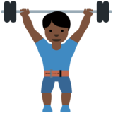 举重：深色肤色emoji素材一 160x160像素