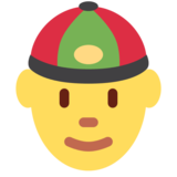 戴无檐便帽帽子、瓜皮帽的男人emoji素材一 160x160像素