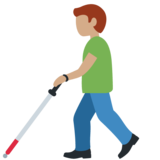 拿拐杖的男人：中等肤色emoji素材一 160x160像素