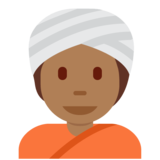 戴头巾的人：中等深色肤色emoji素材一 160x160像素