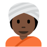 戴头巾的人:深色肤色emoji素材一 160x160像素