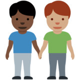 男士牵手：深色肤色，中等肤色emoji素材一 160x160像素