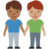 男士牵手：中深色肤色，中肤色emoji素材一 160x160像素