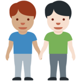 男士牵手：中等肤色，浅肤色emoji素材一 160x160像素