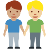 男士牵手：中等肤色，中等肤色emoji素材一 160x160像素