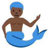 人鱼：深色肤色emoji素材一 160x160像素