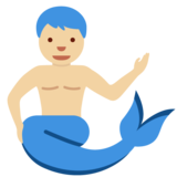 人鱼：中浅肤色emoji素材一 160x160像素