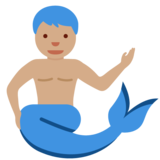 人鱼：中等肤色emoji素材一 160x160像素