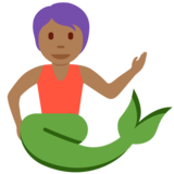 美人鱼：中黑肤色emoji素材一 160x160像素