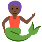 美人鱼：深色肤色emoji素材一 160x160像素