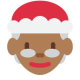 女圣诞老人:中黑肤色emoji素材一 160x160像素