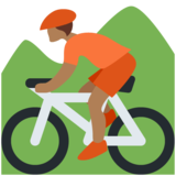 山地自行车:中等深色肤色emoji素材一 160x160像素