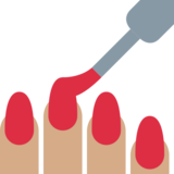 涂指甲油的手：中等肤色emoji素材一 160x160像素