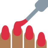 涂指甲油的手：中等深色肤色emoji素材一 160x160像素