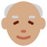 老人：中等肤色emoji素材一 160x160像素