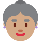 老妇人：中等肤色emoji素材一 160x160像素