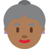 老妇人：中黑肤色emoji素材一 160x160像素