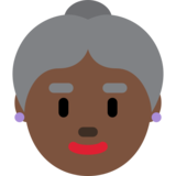 老妇人：深色肤色emoji素材一 160x160像素